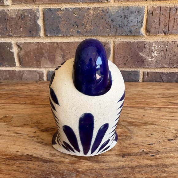 Vtg Tonala Mexican Pottery Cat Figurine Hand Painted Stretching Pose 5.25" - Picture 4 of 12